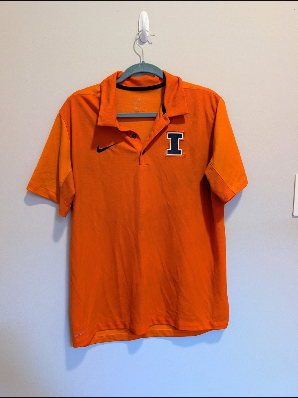 Nike Men’s Orange Polo Shirt with 'I' Logo